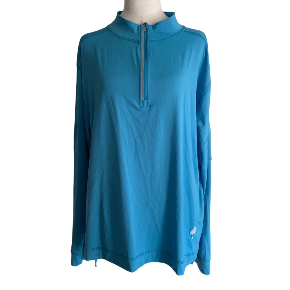 Bloquv Women's Blue Quarter-Zip XL Long Sleeve Outdoors Hiking Stretch Top